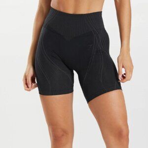 Gymshark Apex Seamless Shorts - Black/Onyx Grey Size XL
